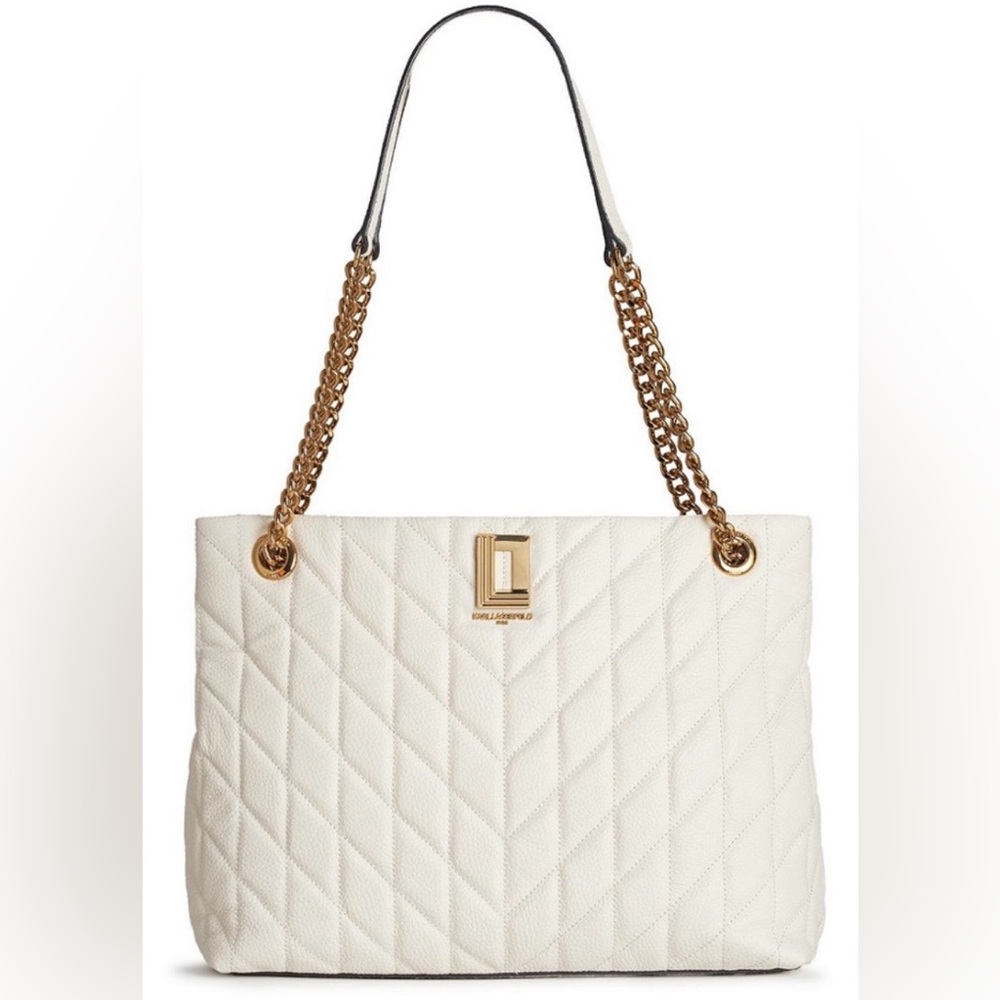 Karl Lagerfield NWT, Lafayette East West Tote/Shoulder Bag in Winter White